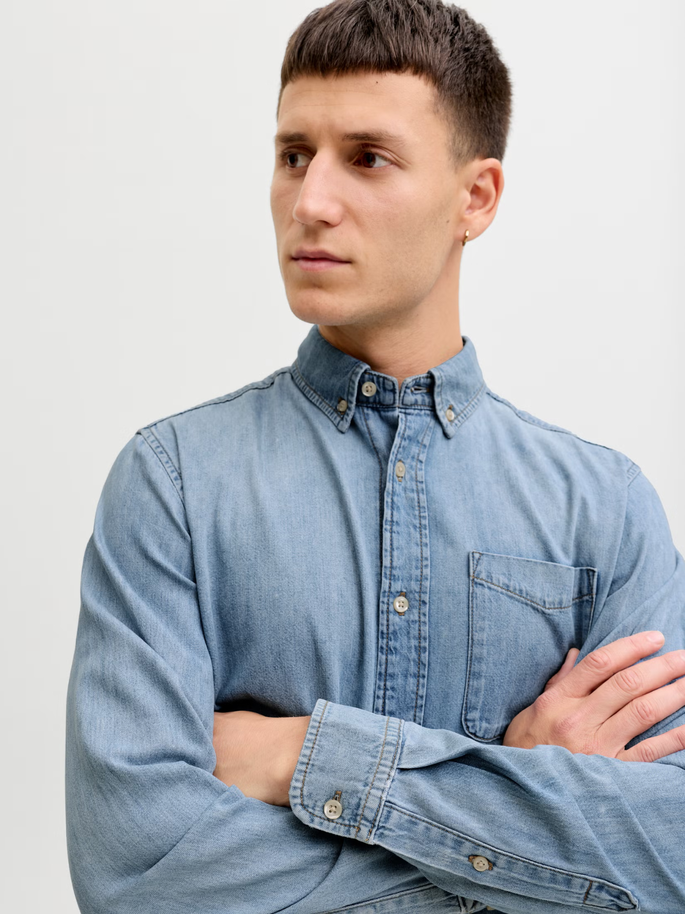 Men's Blue Denim Shirt — gallery image
